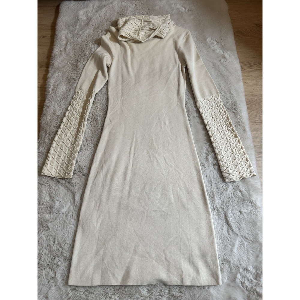 Moda International Beige  Blend Turtle Neck Sweater‎ Dress Size S